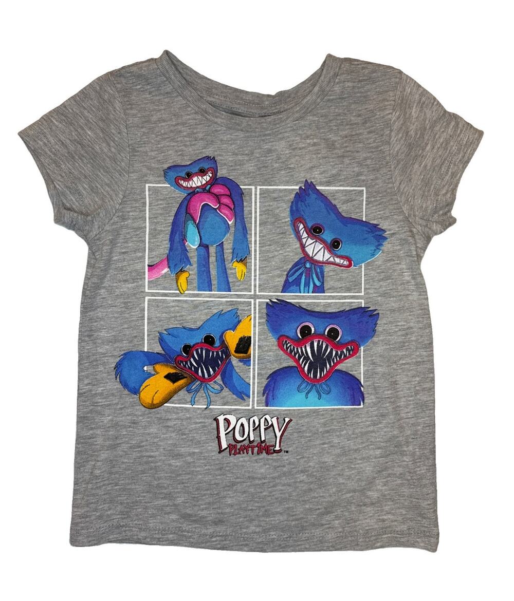 Poppy Playtime Huggy Wuggy Girls T-Shirt Gray Size S 6/7